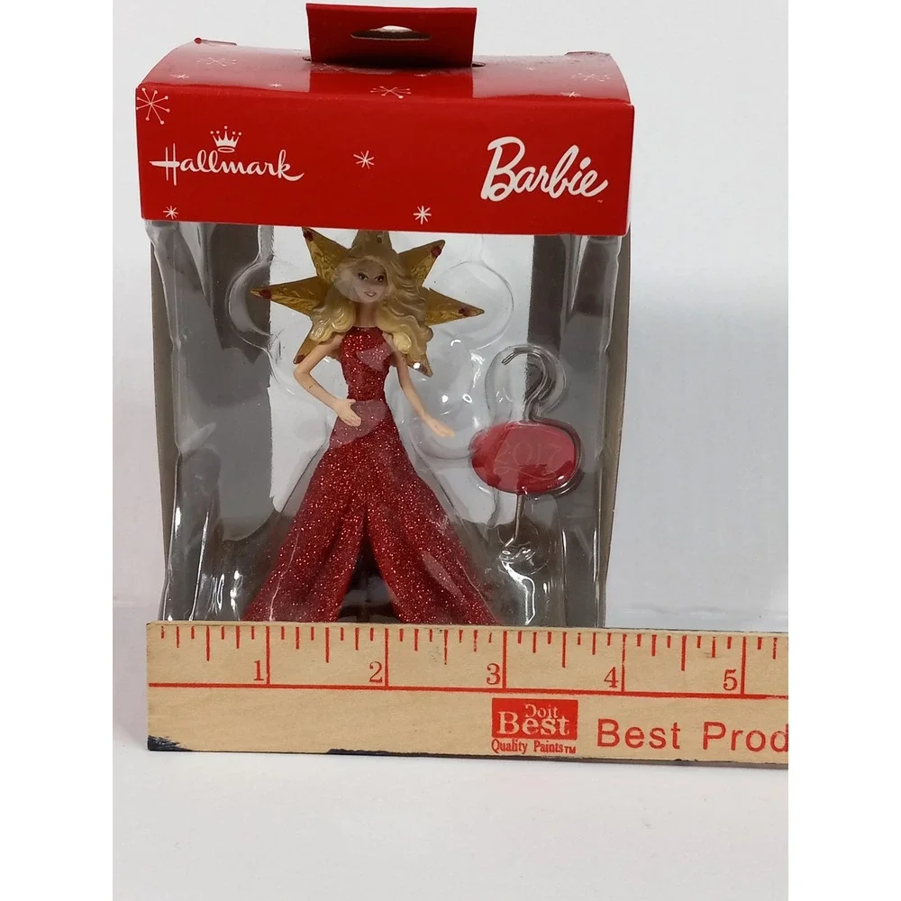 Christmas‎ Hallmark Barbie 2017 Christmas Ornament Red Glitter Gown Star MIMB
